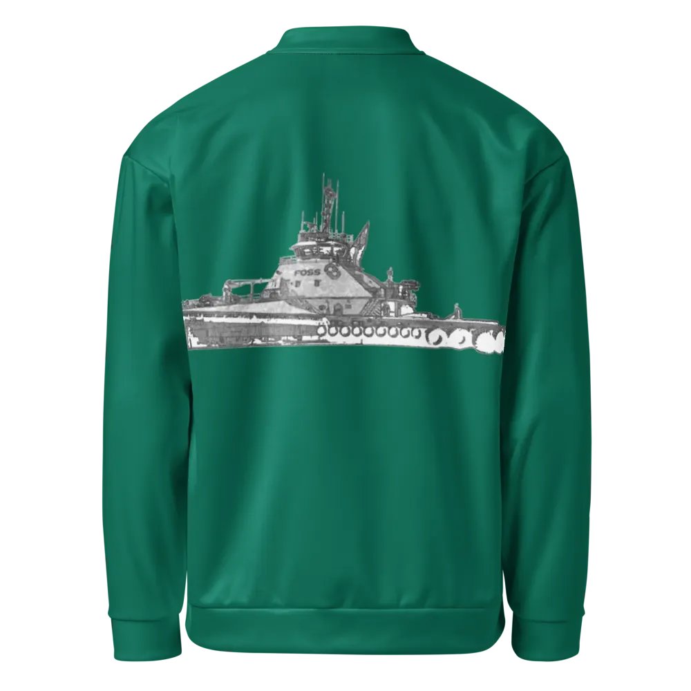 Copy of Twin Anchor Titan tug Teal Bomber Jacket product image (1)