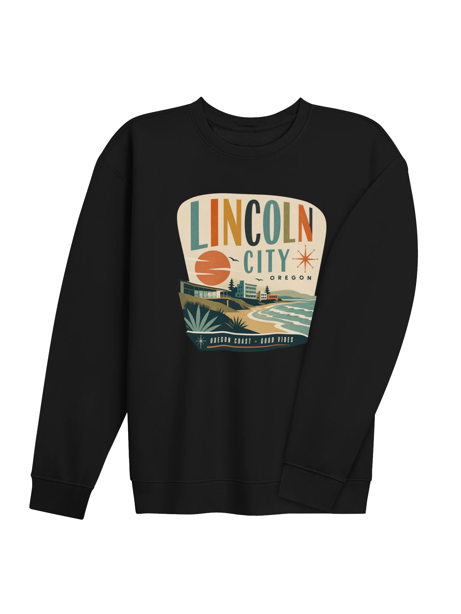 Lincoln City Oregon Coast Retro Crewneck product image (31)