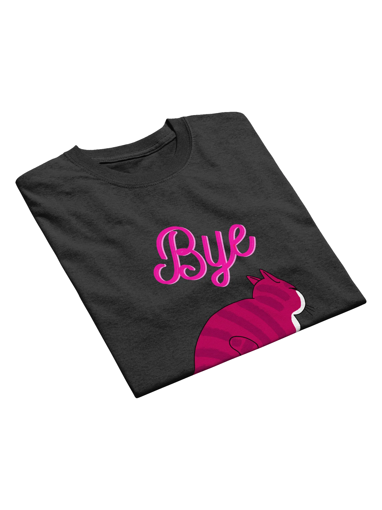 "Bye" Pink Skater Cat Classic T-shirt Multicolor product image (5)