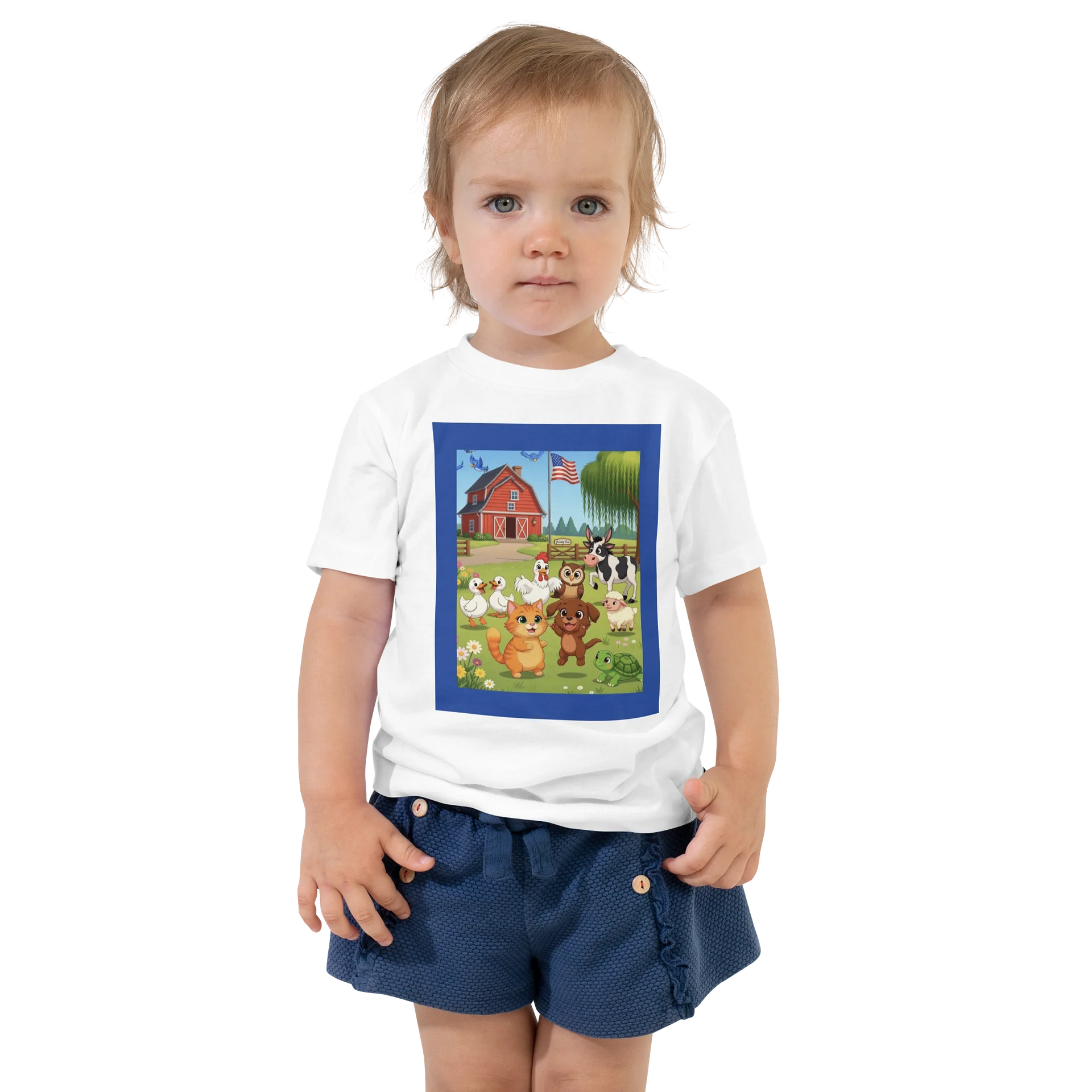 Colorful Farm Animal Friends Toddler Tee product image (1)