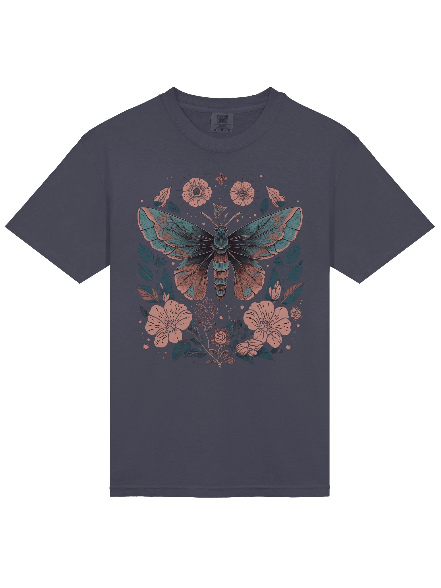 Floral Moth Shirt – Vintage Botanical Night Moth Graphic Tee product image (5)