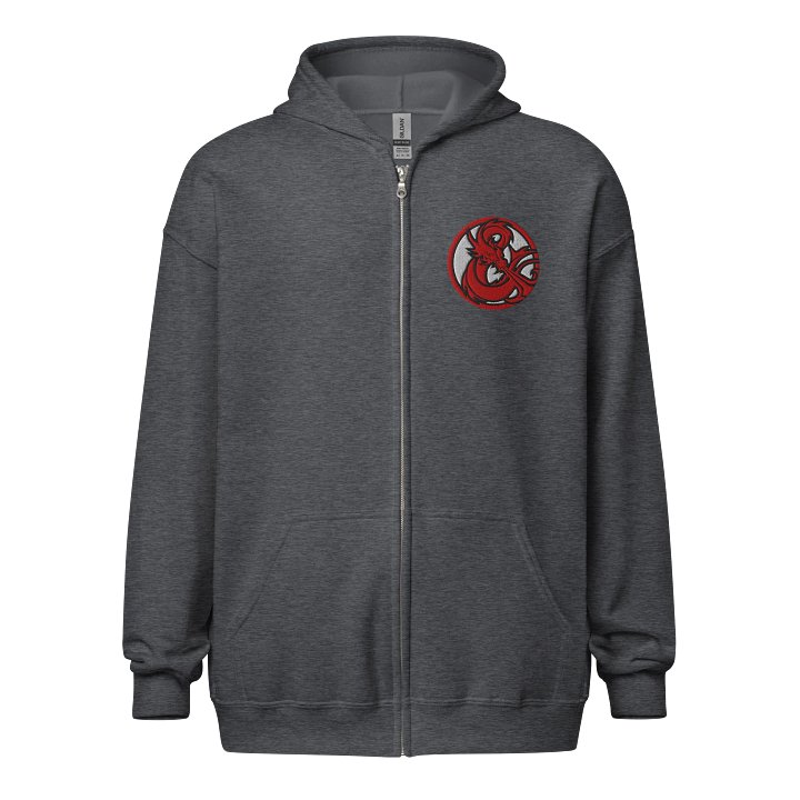 ELFSAR PLAYS ZIP HOODIE Red & Black Dragon on back product image (2)