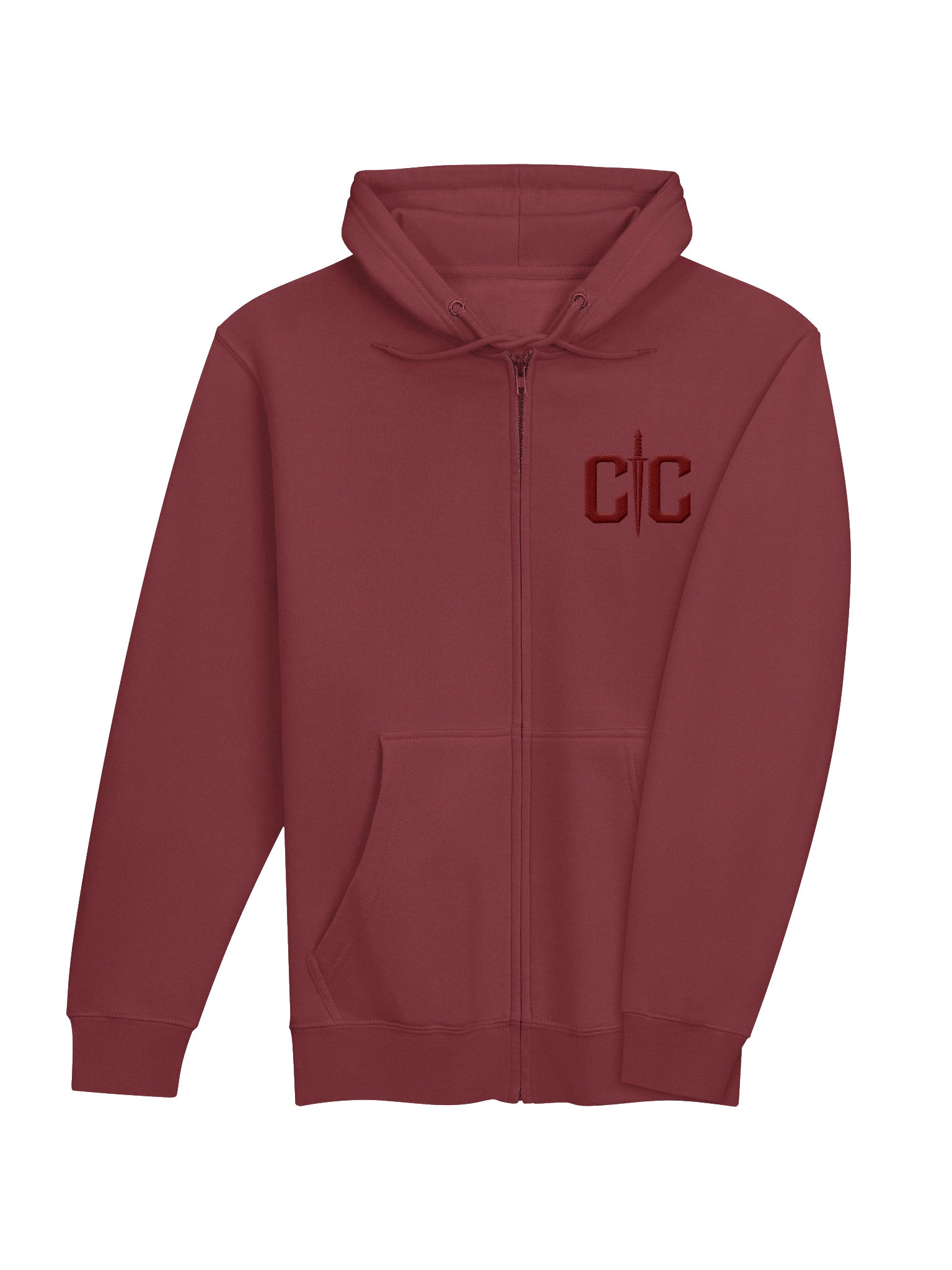 Team Porter Embroidered Unisex Zip Hoodie | Red/Red product image (7)