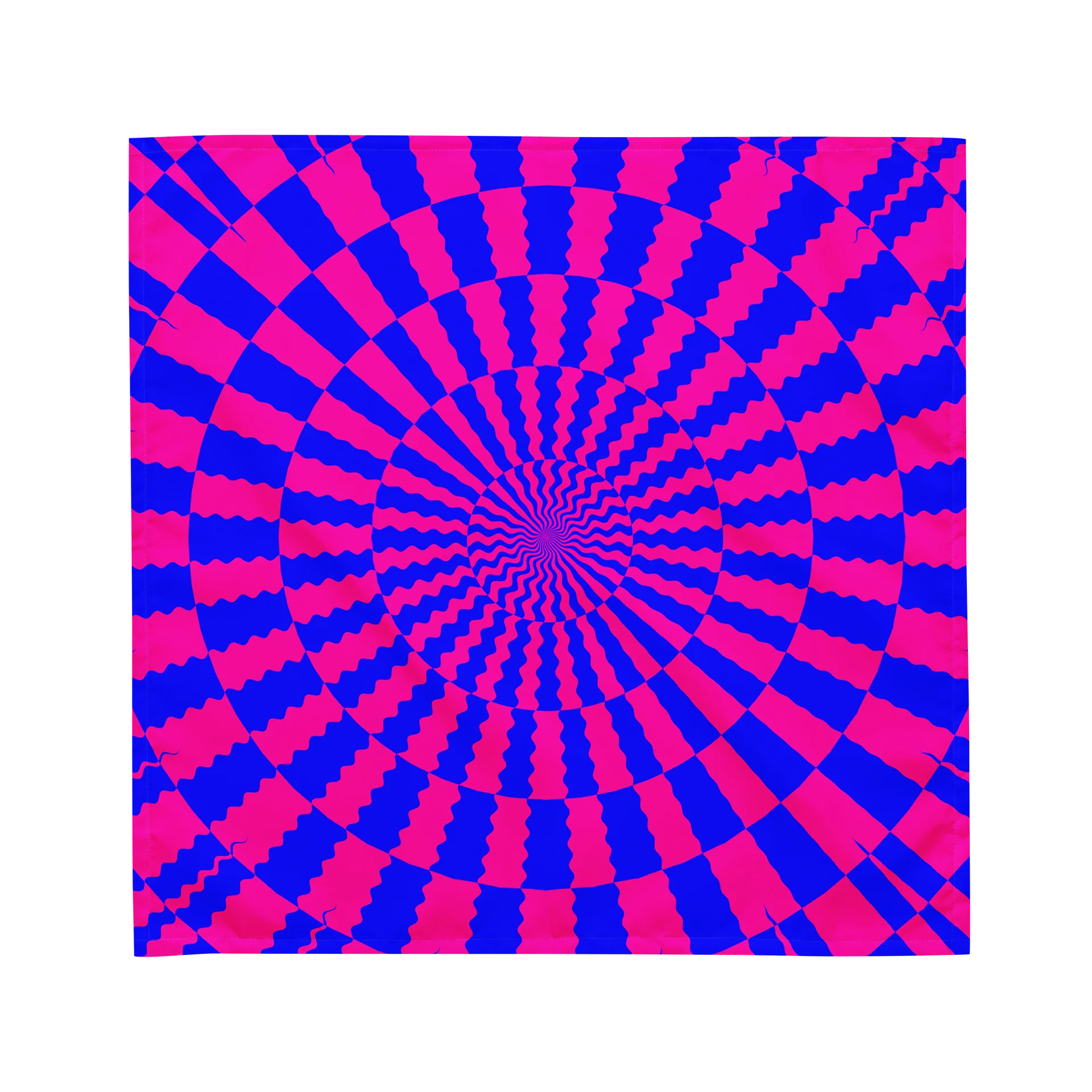 Spiral Illusion Neon Cotton Candy Color Bandana, Bright Blue Pink Trippy Twisted Accessories product image (1)