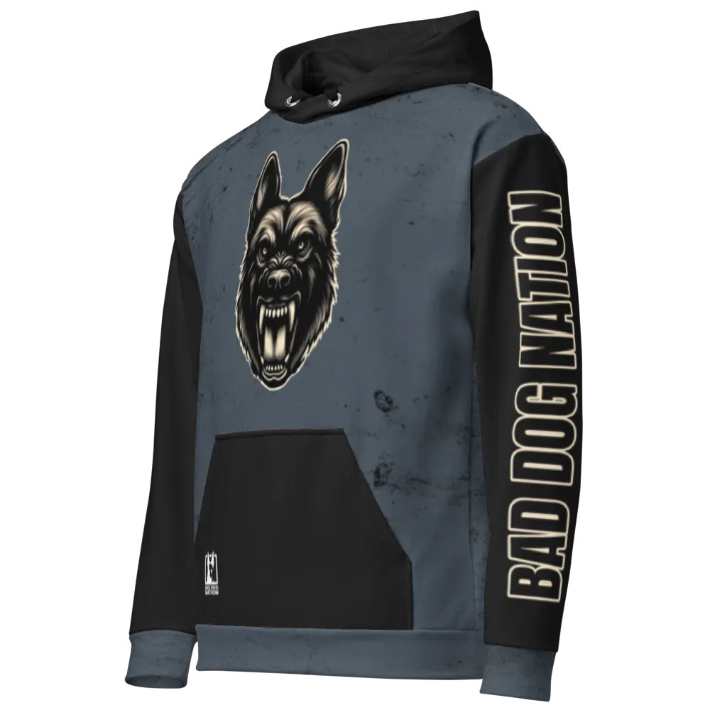 Run Your Dog, Not Your Mouth Blue - Adult All-Over Print Unisex Hoodie product image (2)