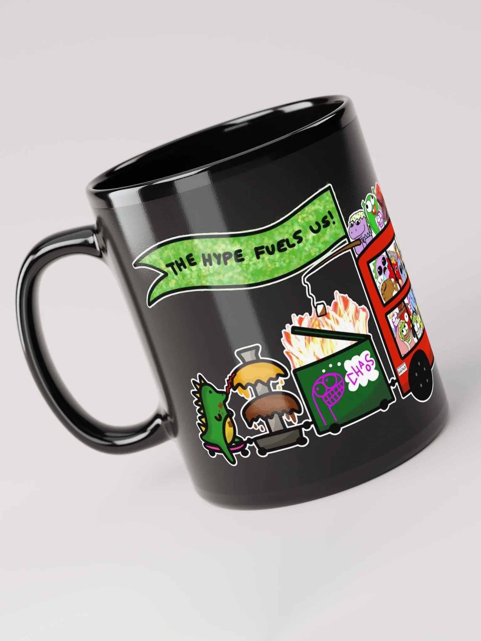 Dinosaur Streamfest Black Mug product image (1)