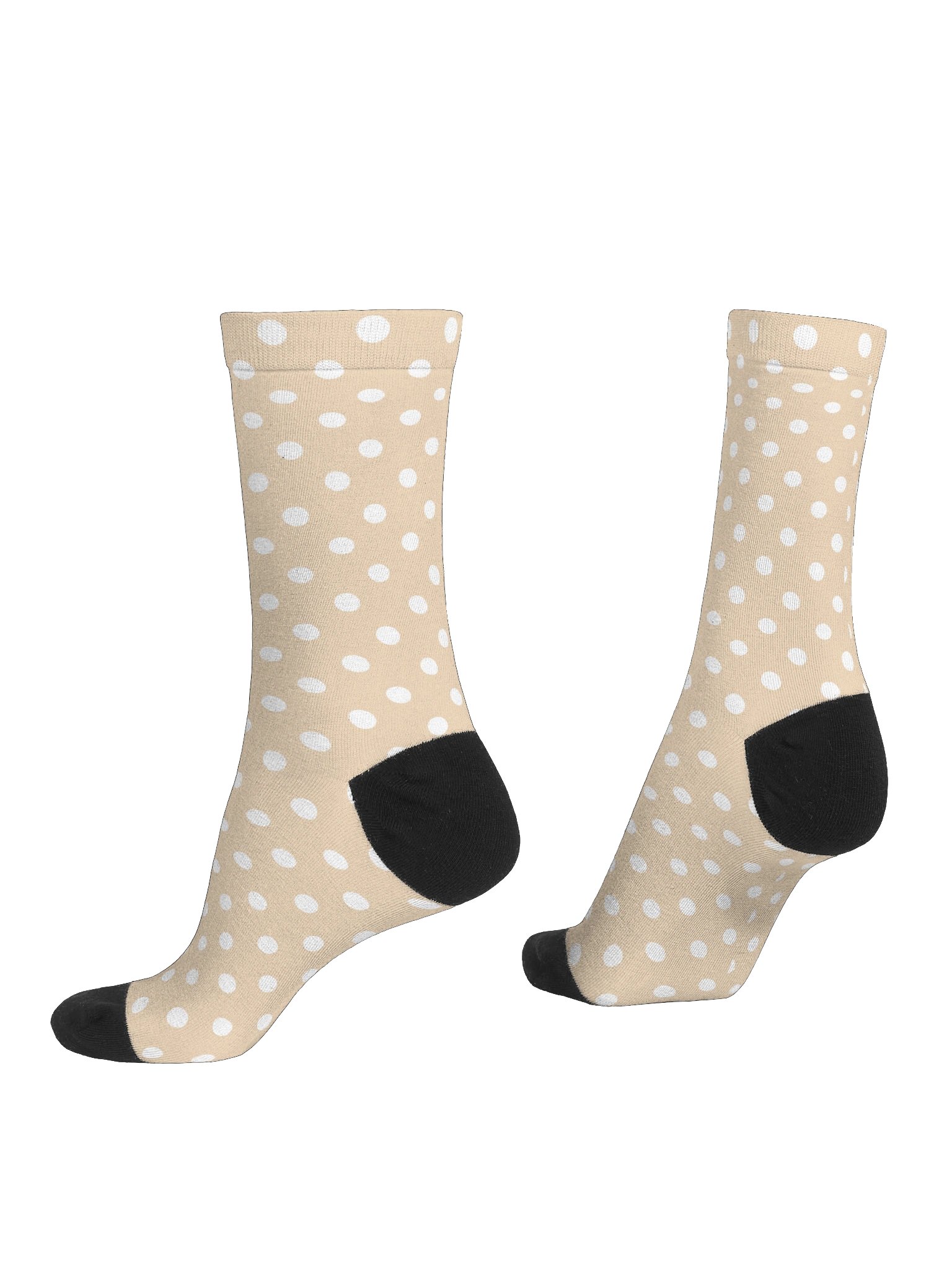 Oatmeal Cream and White Polka Dot Eco Friendly Crew Socks product image (4)