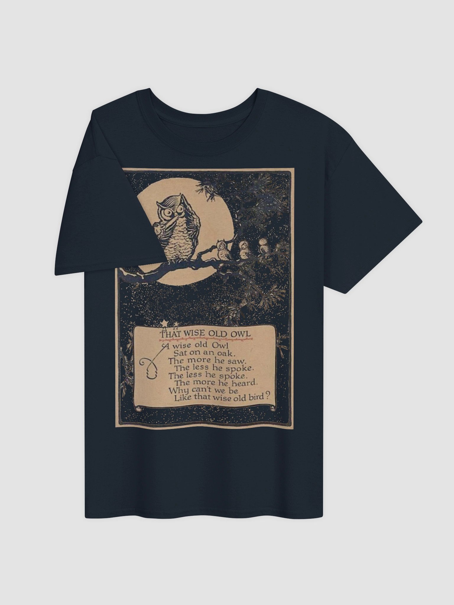 WISE OLD OWL Poem Unisex Cotton Heavyweight T-Shirt product image (43)