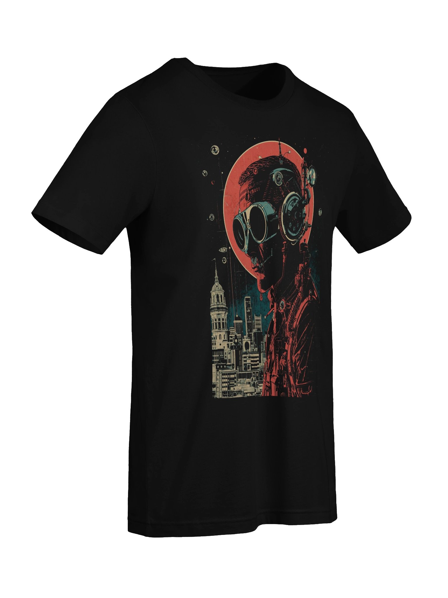 Retro-Futurist Cyborg City Lightweight T-Shirt product image (2)