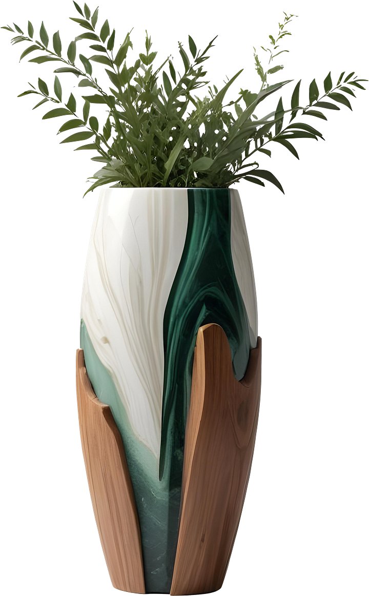 Luxe Botanique – Elegant vase Art Deco PNG product image (1)