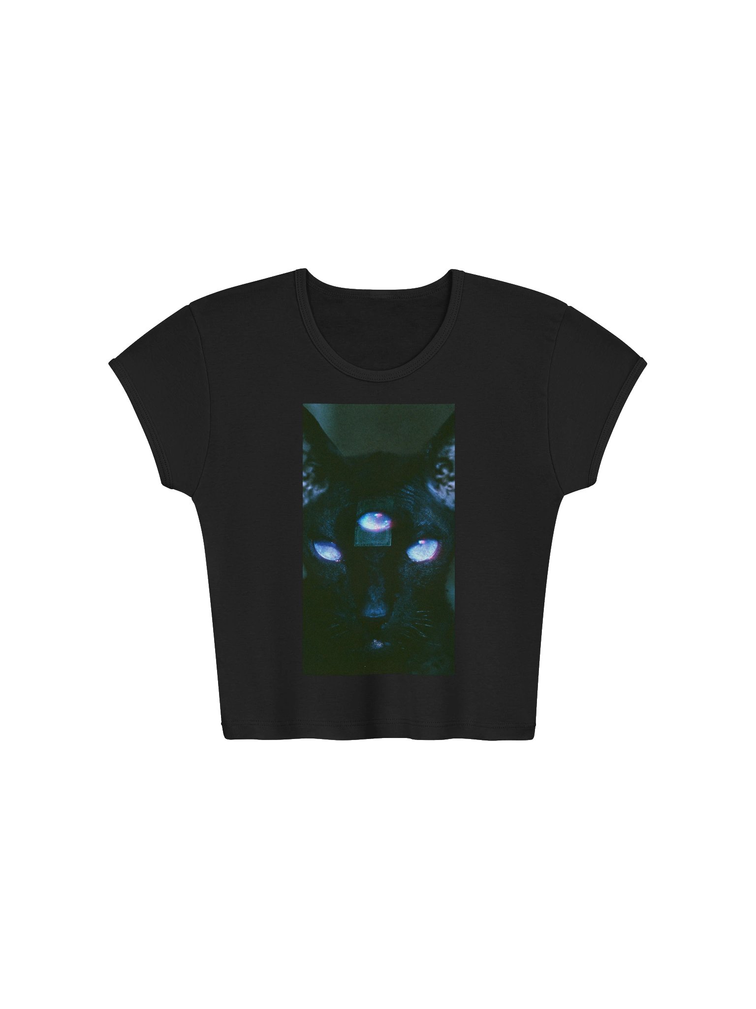 OUIJA CAT 01 - LA APPAREL CROPPED TSHIRT (W) product image (1)