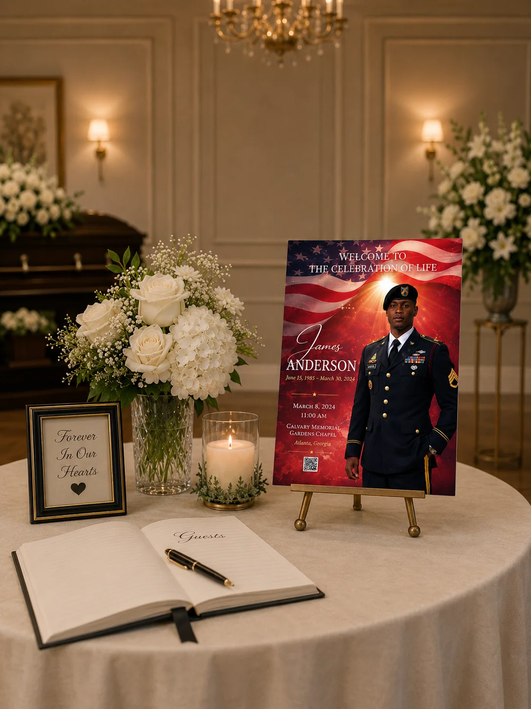 Funeral Welcome Sign Editable Canva Template, Memorial Service Poster, Celebration of Life Sign, 3 Sizes product image (2)