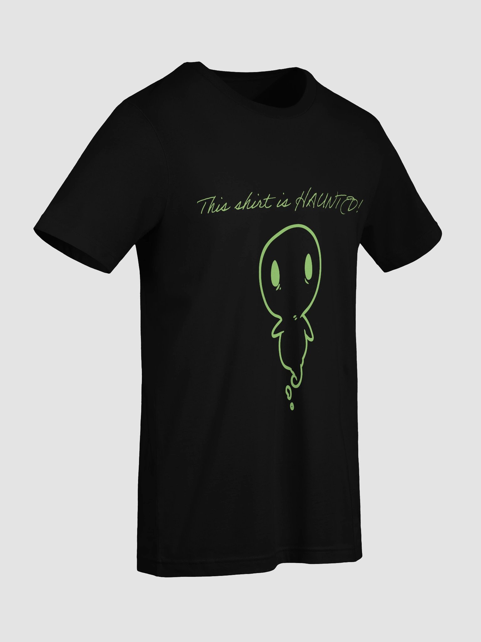 "This Shirt Is Haunted" with Ghostie Black with Green product image (9)