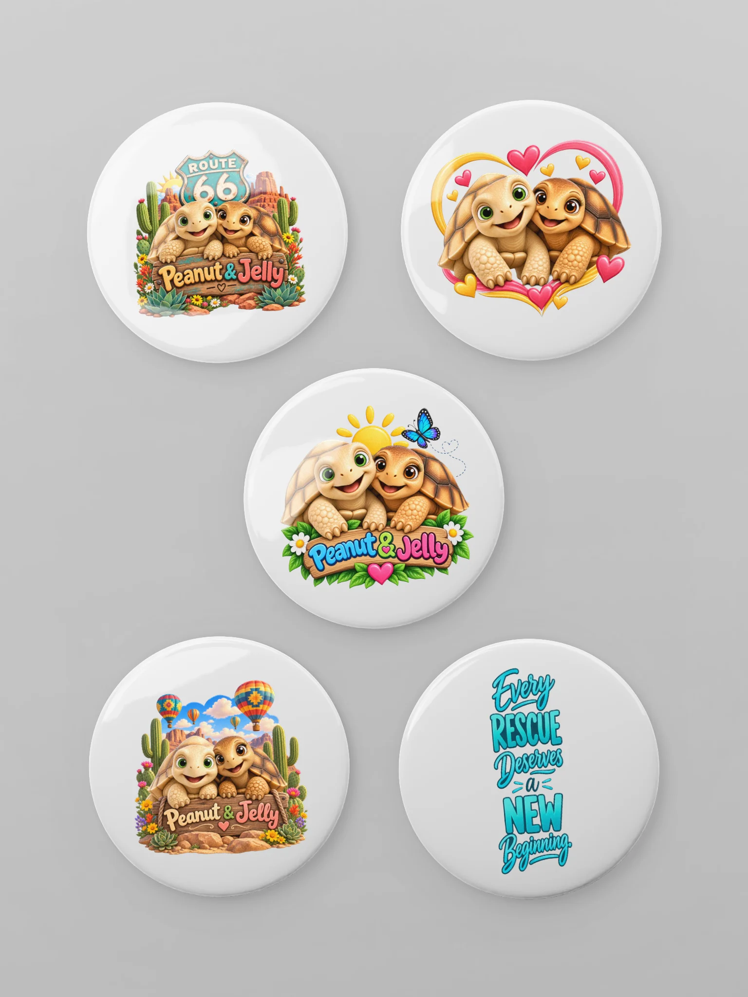 Peanut & Jelly’s Love and Adventure Button Pin Set product image (1)