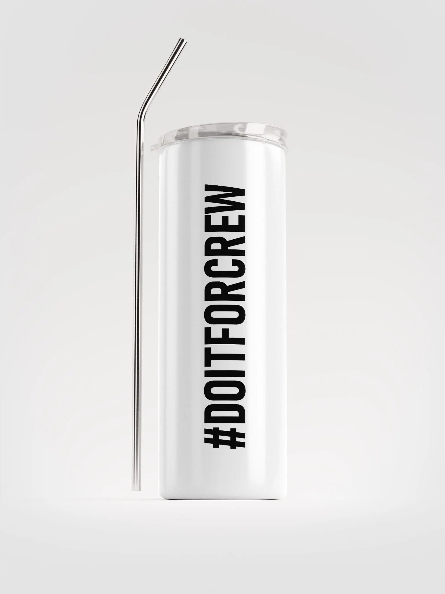 20 oz #DOITFORCREW - High End Travel Tumbler with Straw - White product image (1)
