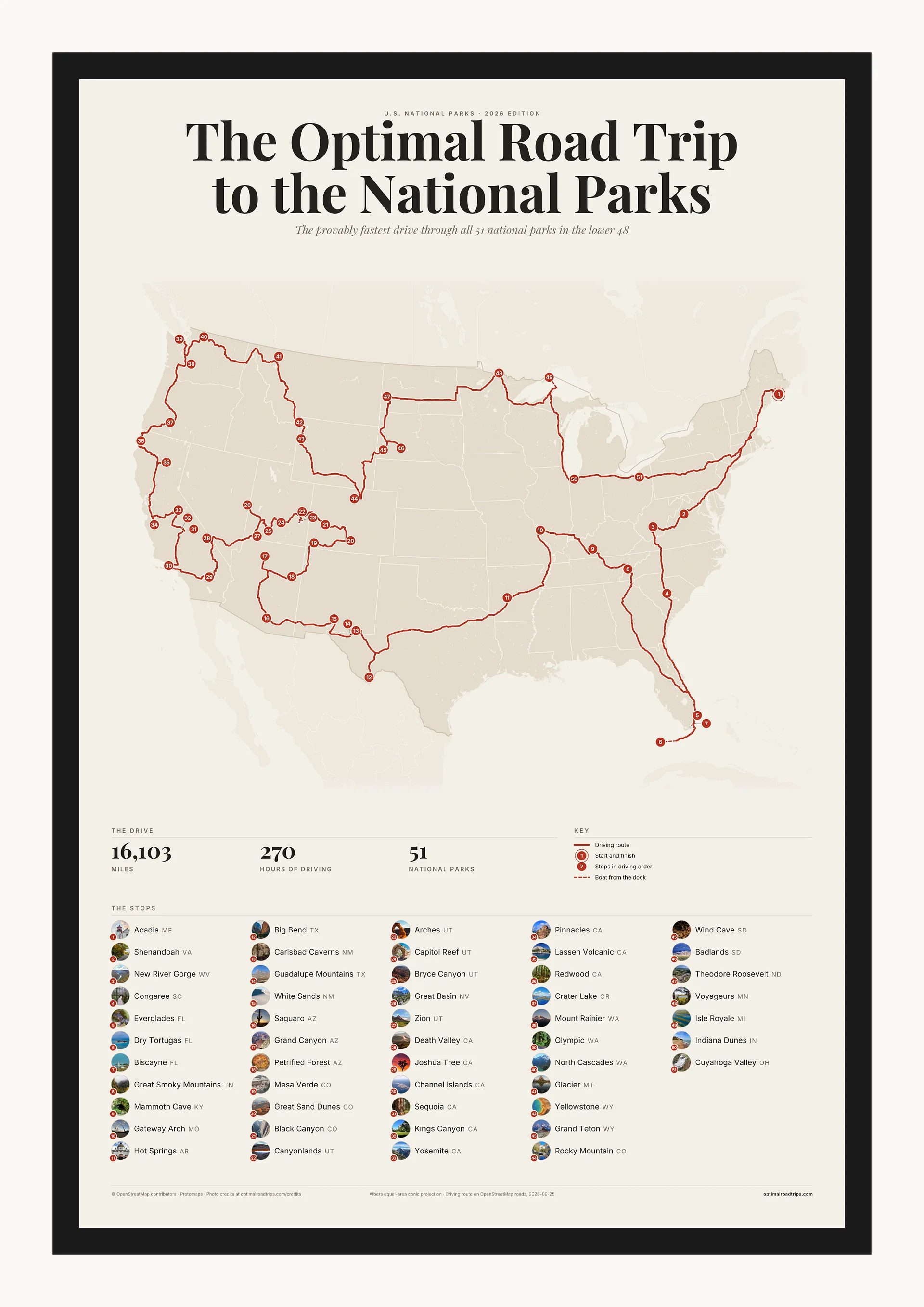 U.S. National Parks 2026, Paper, 24 x 36 in, black-framed poster product image (1)