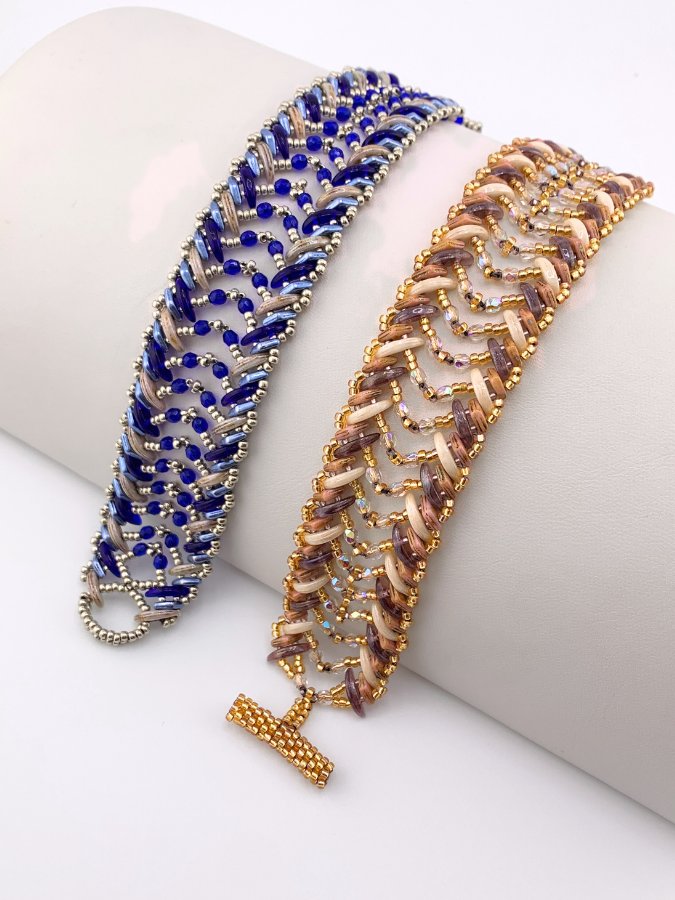 Mata Hari Beaded Crescent Bracelet - Blue product image (2)