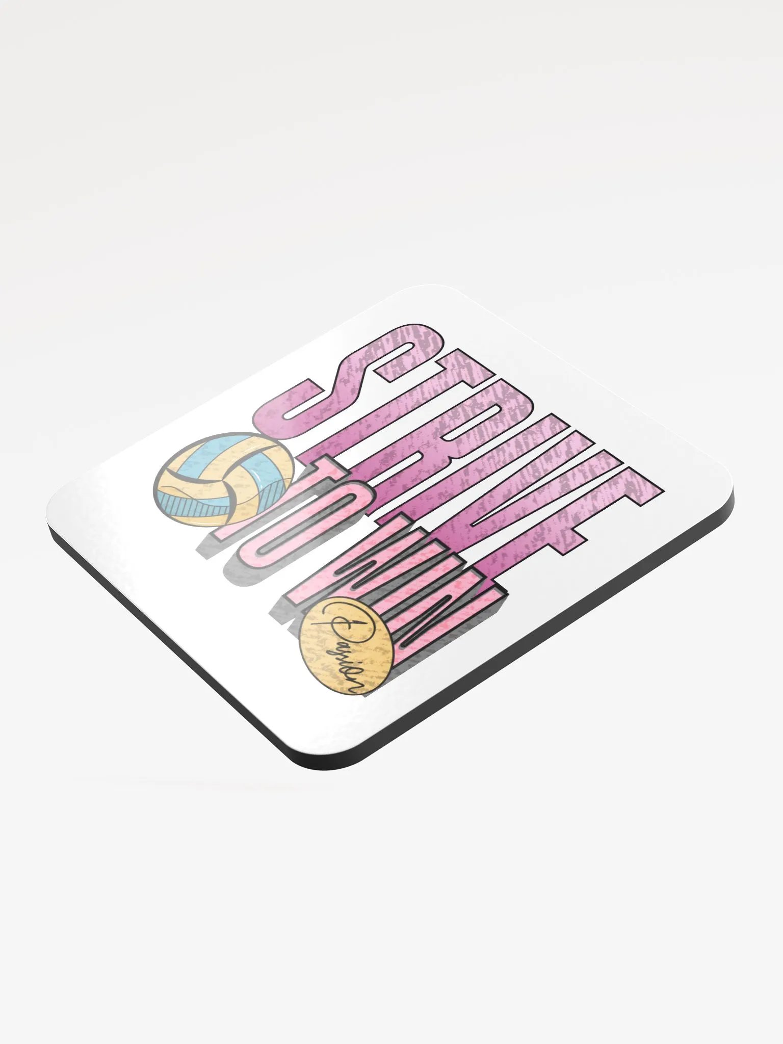 Strive To Win Passion Volleyball Cork Coaster Set product image (4)