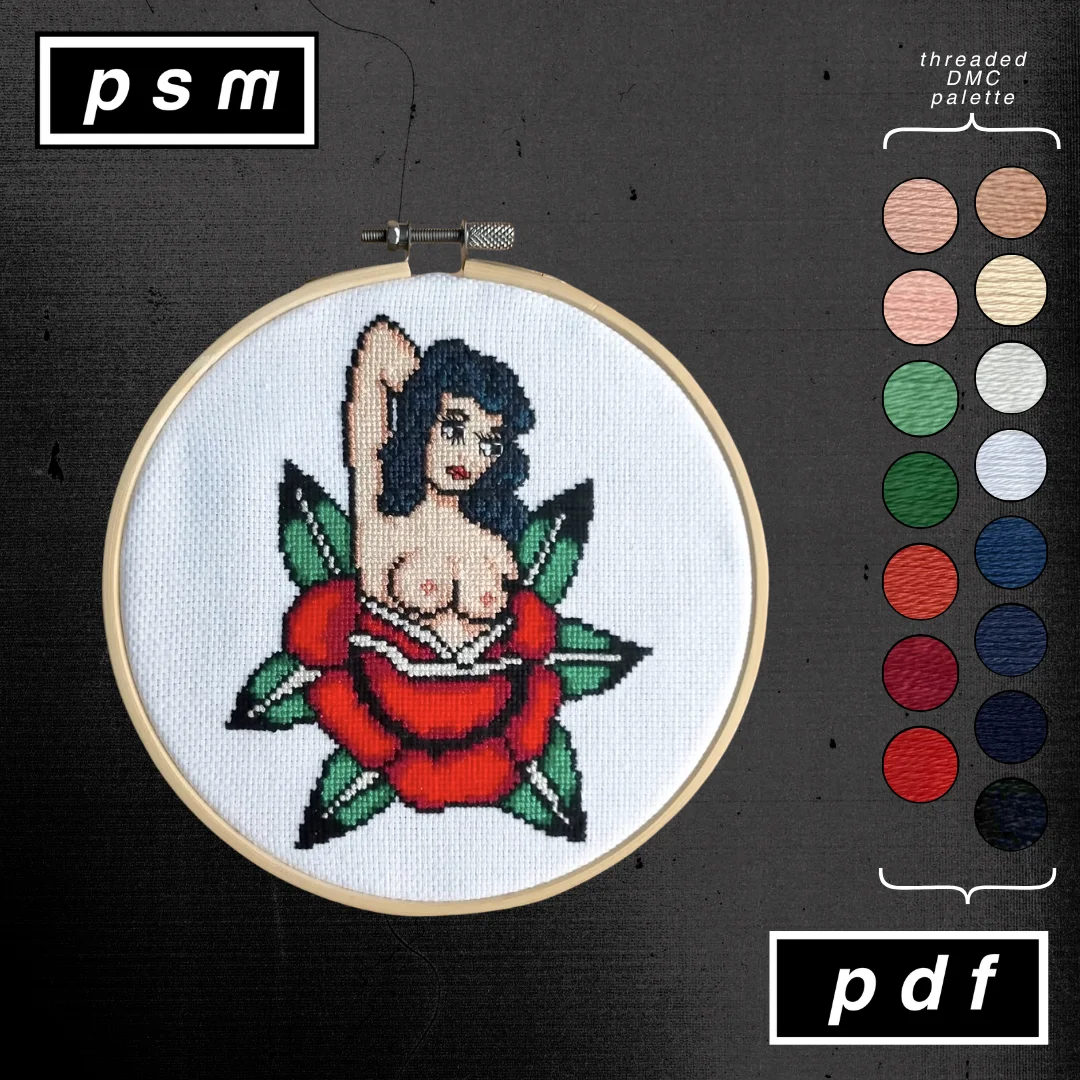 Bert Grimm Pin Up Girl in a Rose Pattern product image (1)