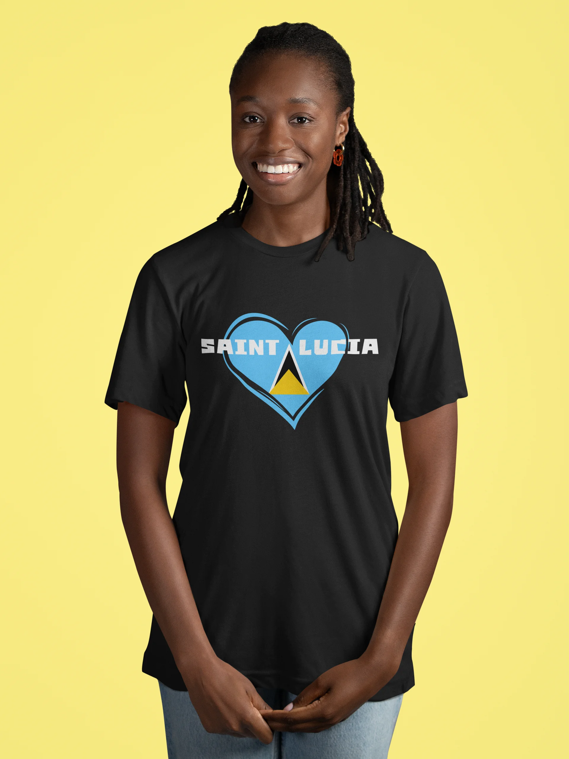 Glitch Heart Saint Lucia T-Shirt product image (24)