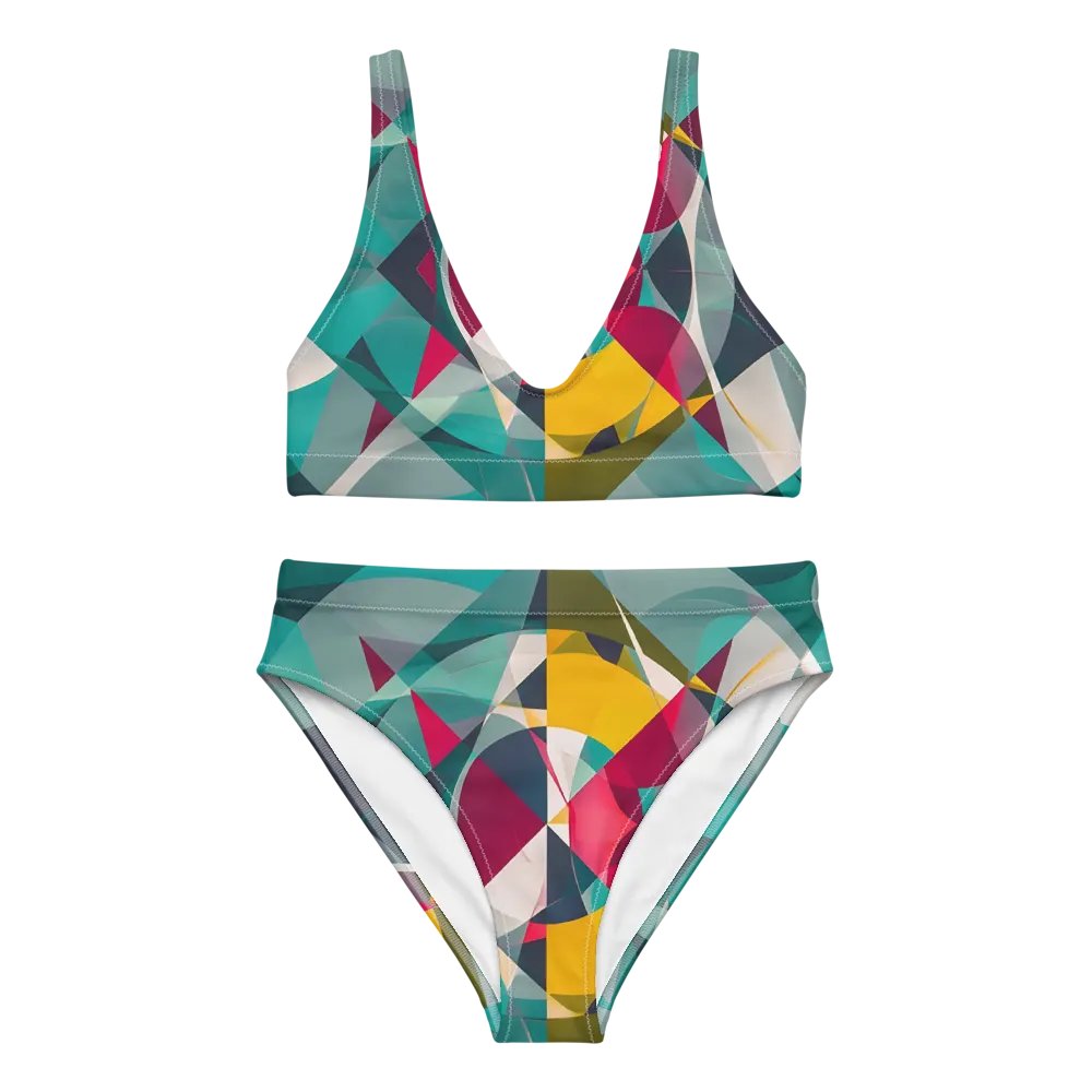 Abstract Lithographic Pattern Design High Waisted Bikini - V9 product image (2)
