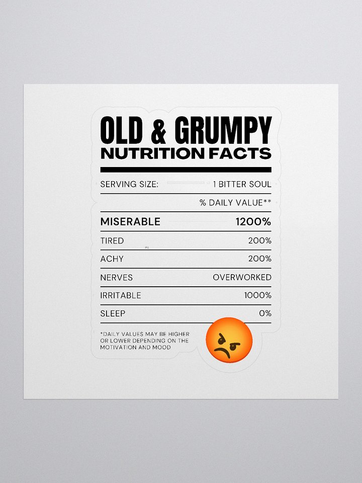 OLD & GRUMPY STICKER product image (1)