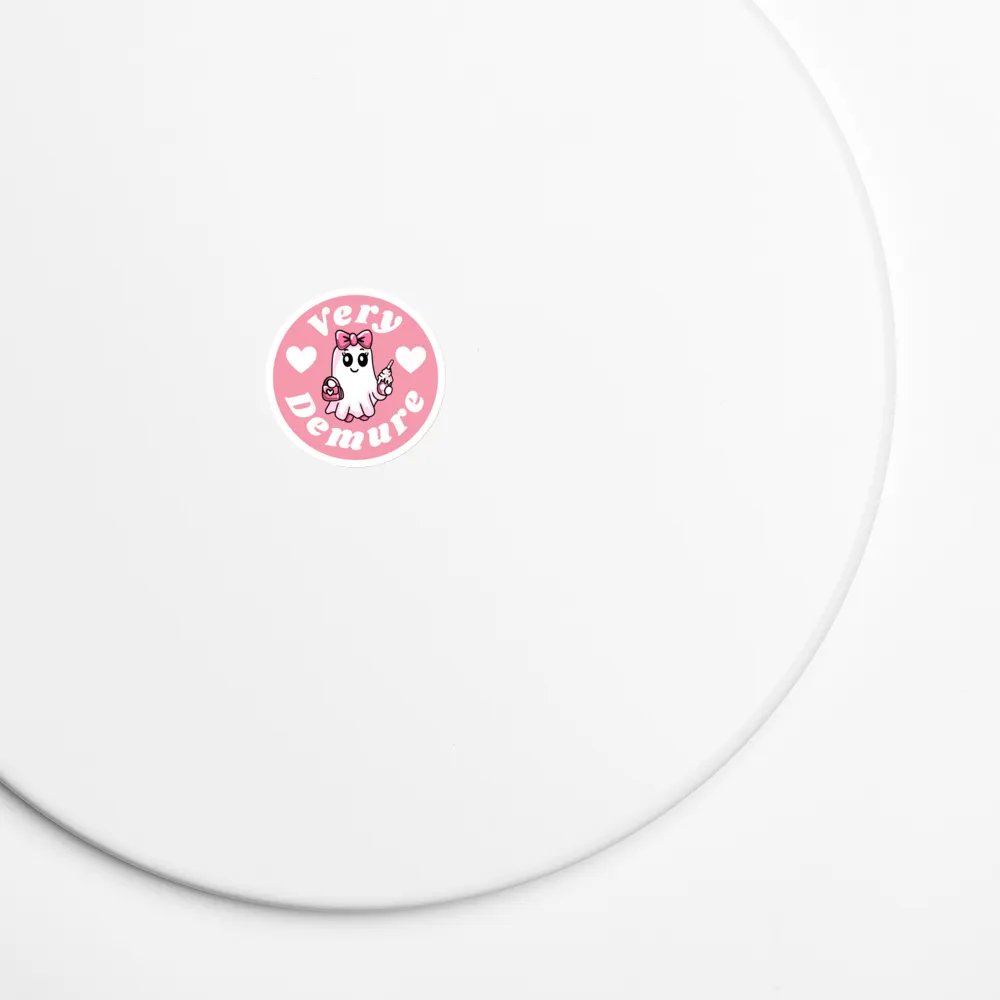 Very Demure Cute Ghost Circle Magnet product image (6)