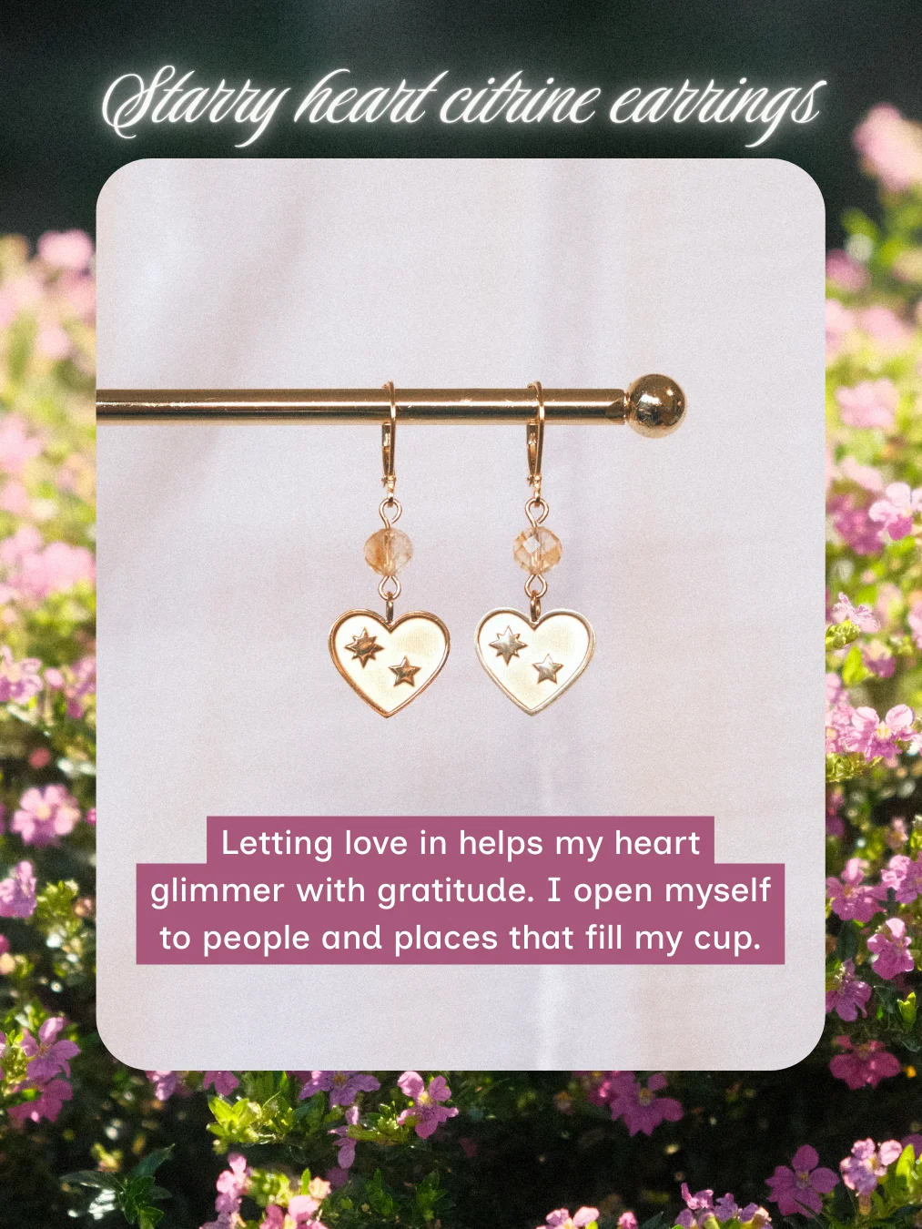 Starry heart - Citrine earrings 💖 product image (4)