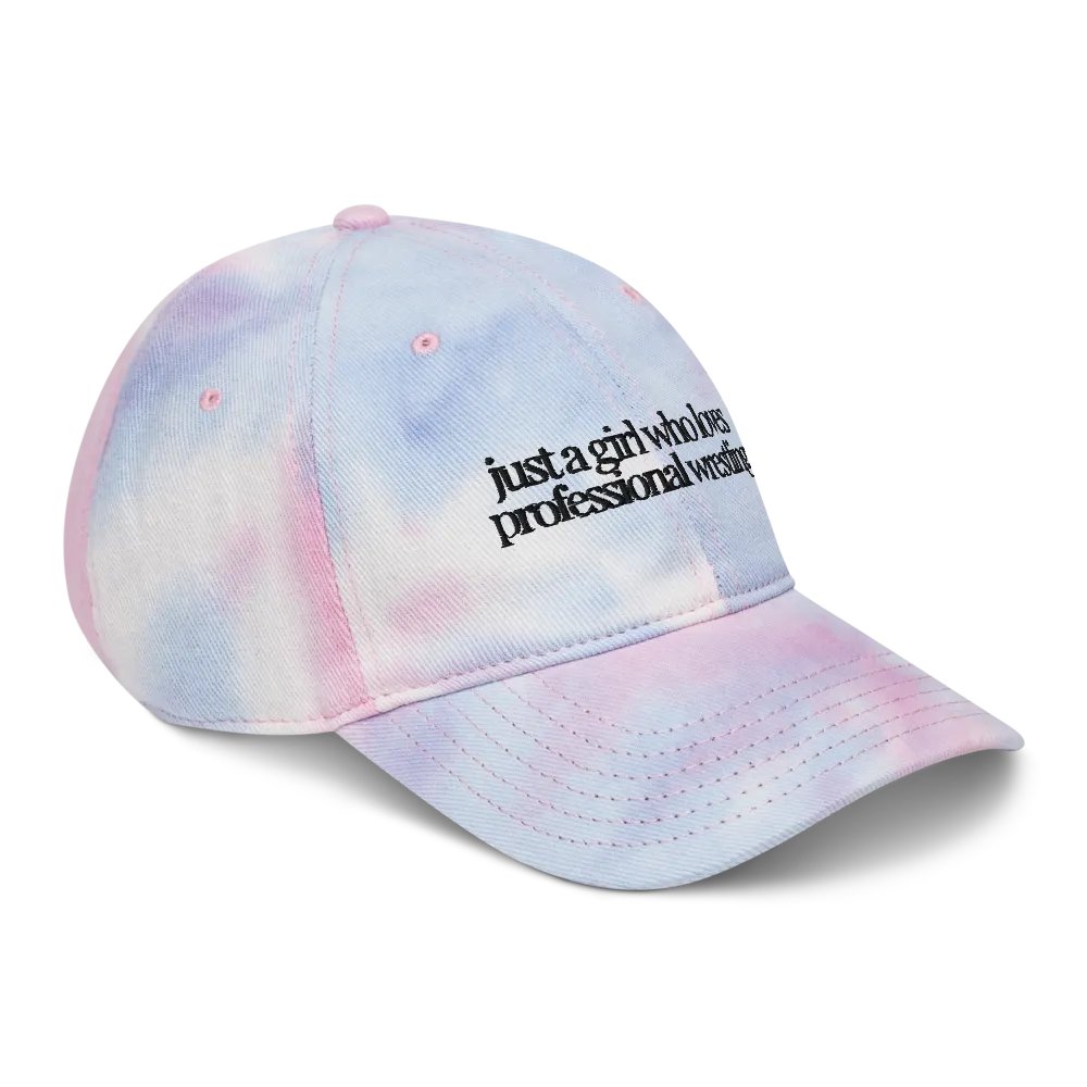 Just A (Wrestling) Girl Embroidered Tie Dye Dad Hat - Black Font product image (9)