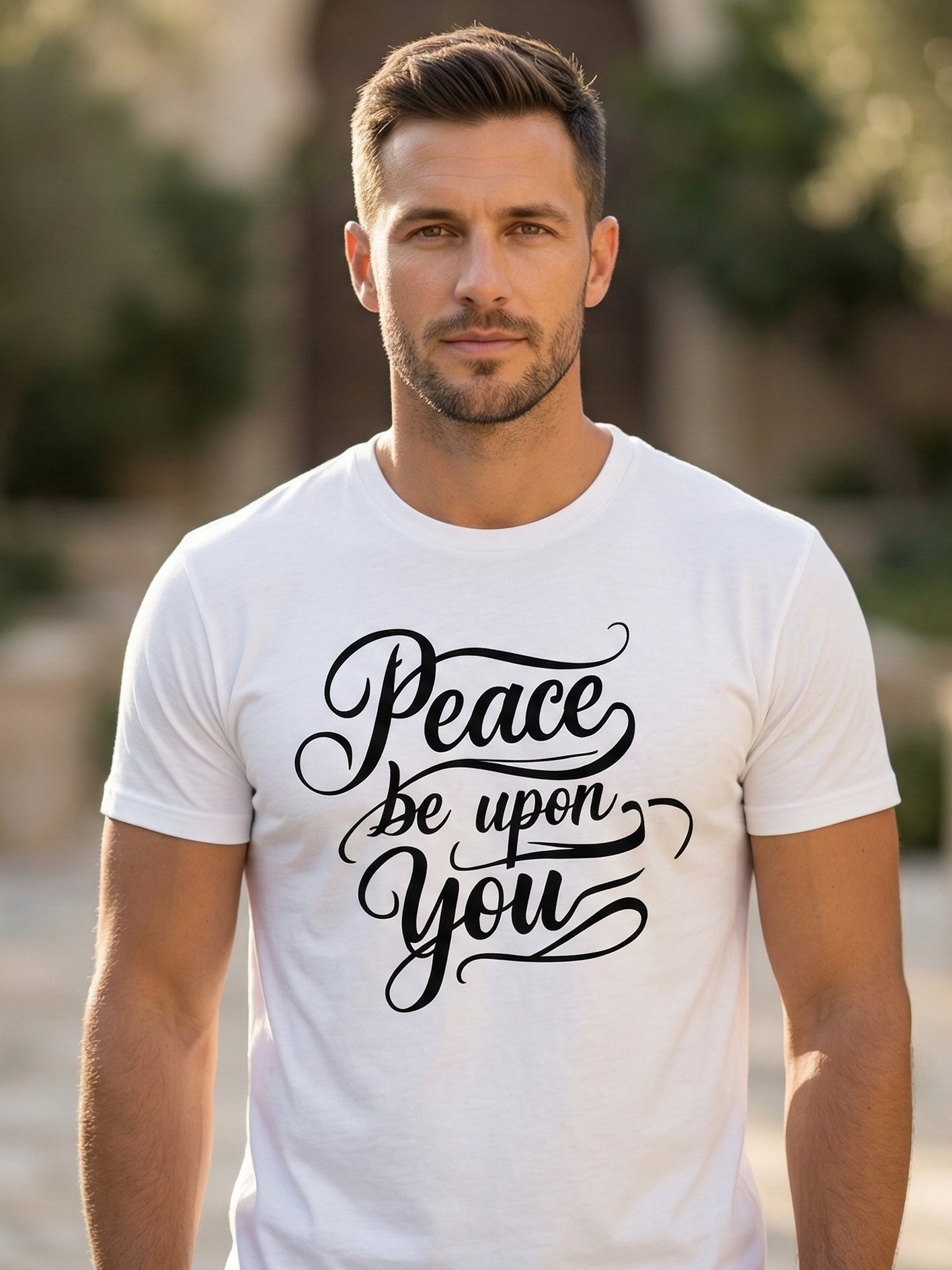 Peace Be Upon You T-Shirt | As-Salamu Alaykum Calligraphy Tee | Elegant Islamic Streetwear product image (5)
