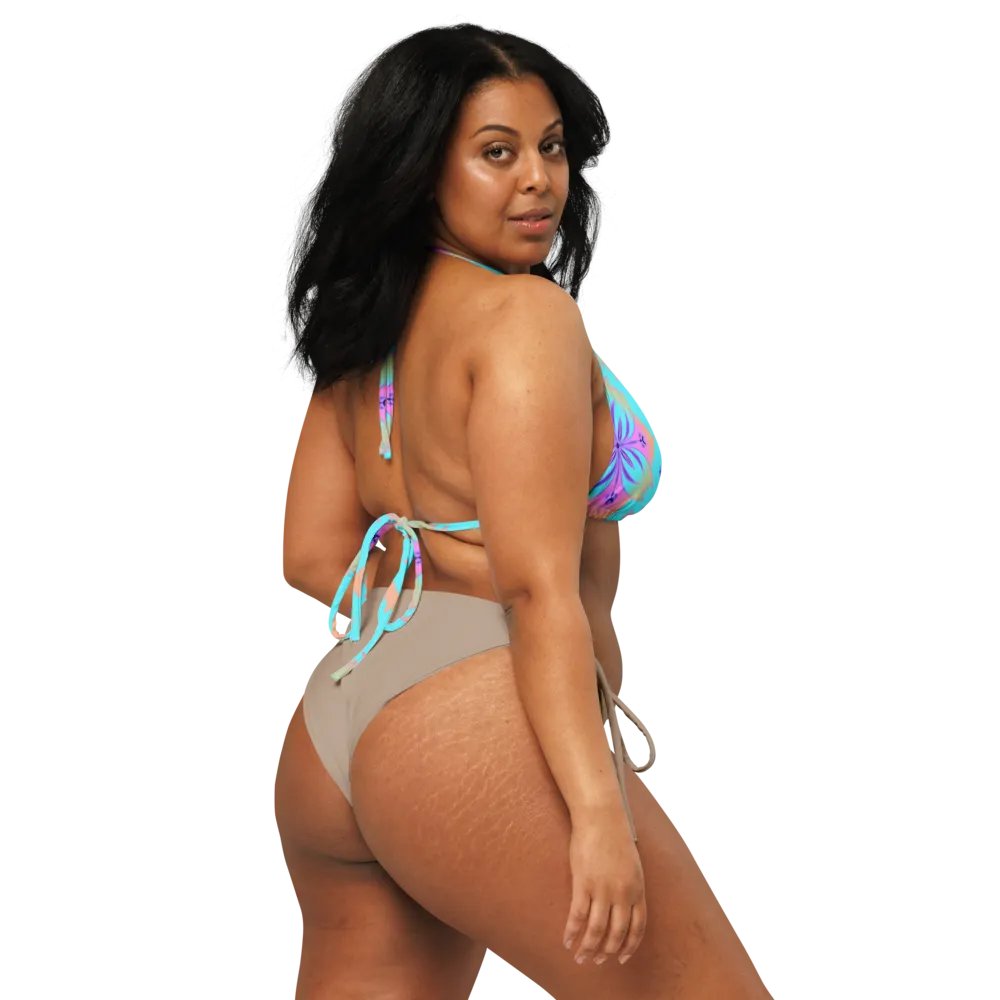 Pretty Pastel Bow Pattern String Bikini Top product image (3)