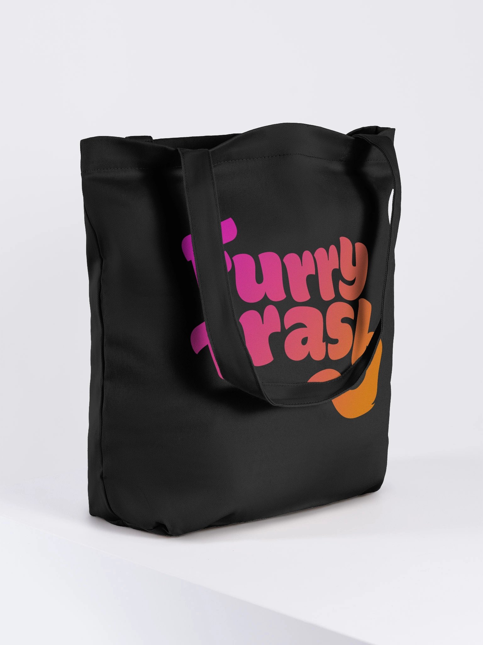 Furry Trash Tote – Bubble Logo (Sunrise Gradient) product image (4)
