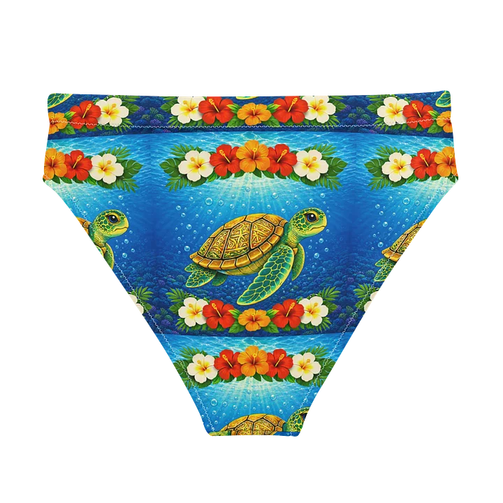Turtle Bloom High-Waisted Bikini Bottom product image (2)