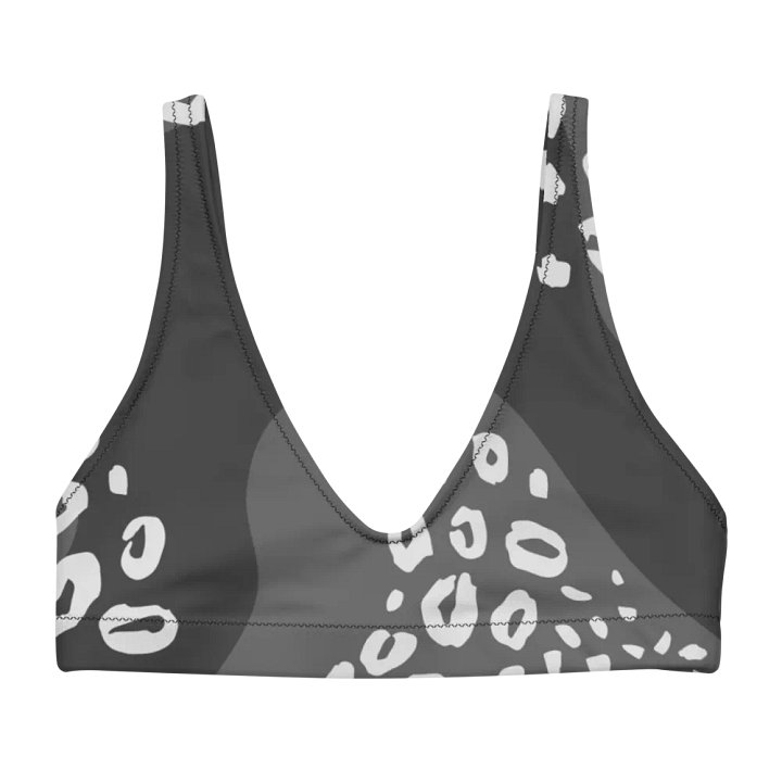 Grey Leopard Wave Recycled Bikini Top product image (1)