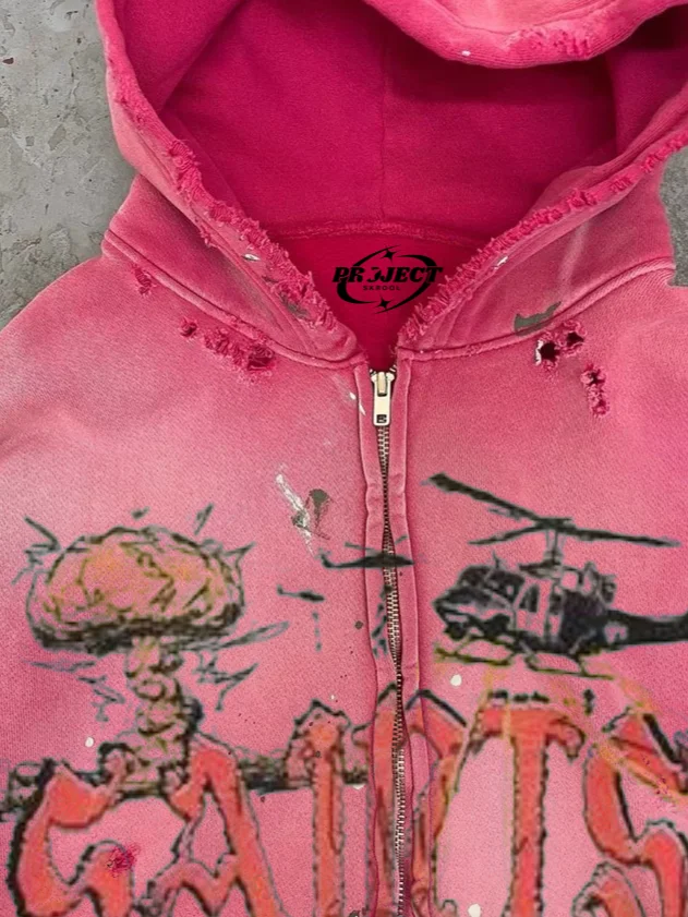 SAINTS DISTRESSED ZIP HOODIE product image (2)