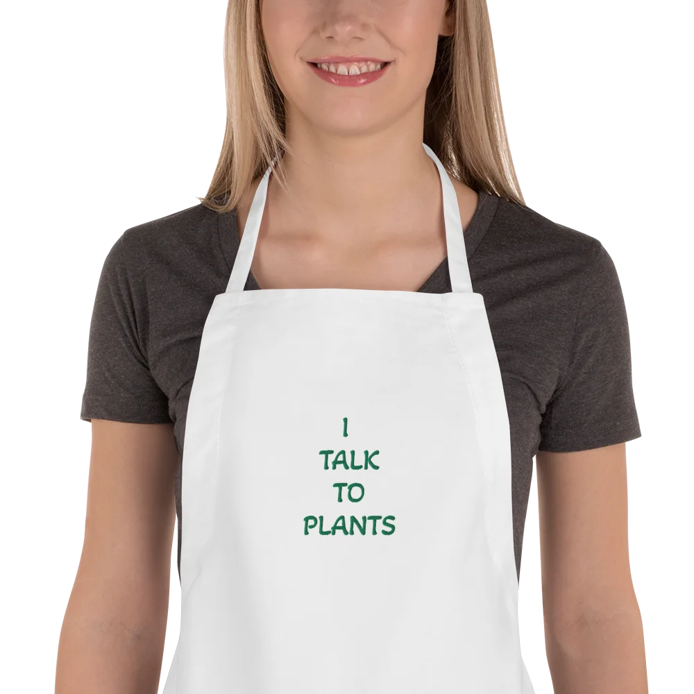 Talk to Plants Embroidered Gardening Apron product image (1)