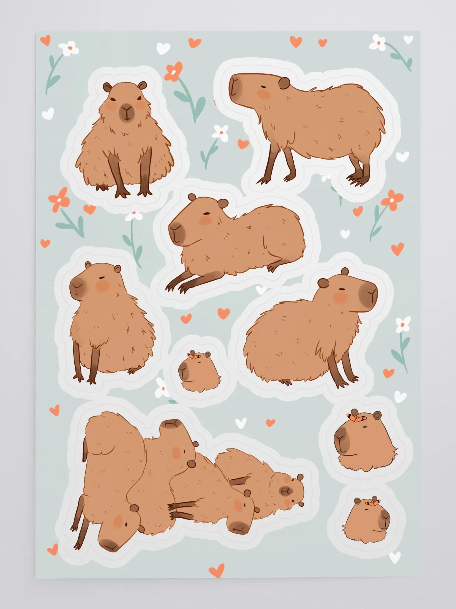 Whimsical Capybara Collection Sticker Sheet product image (4)