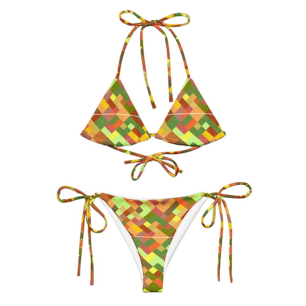 Colorful Mosaic Pattern Design String Bikini - v2 product image (2)