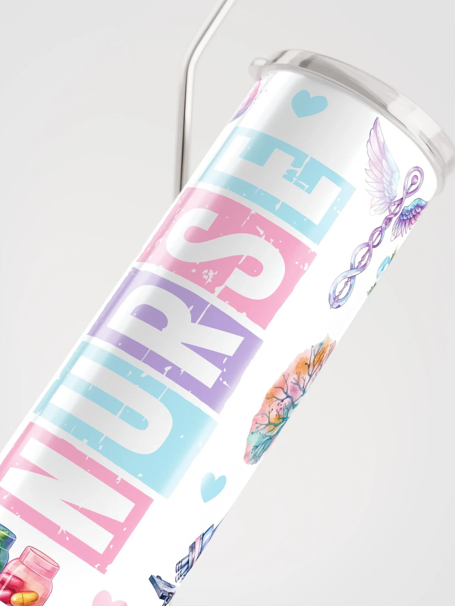 Whimsical Nurse Watercolor Stainless Steel Tumbler product image (6)