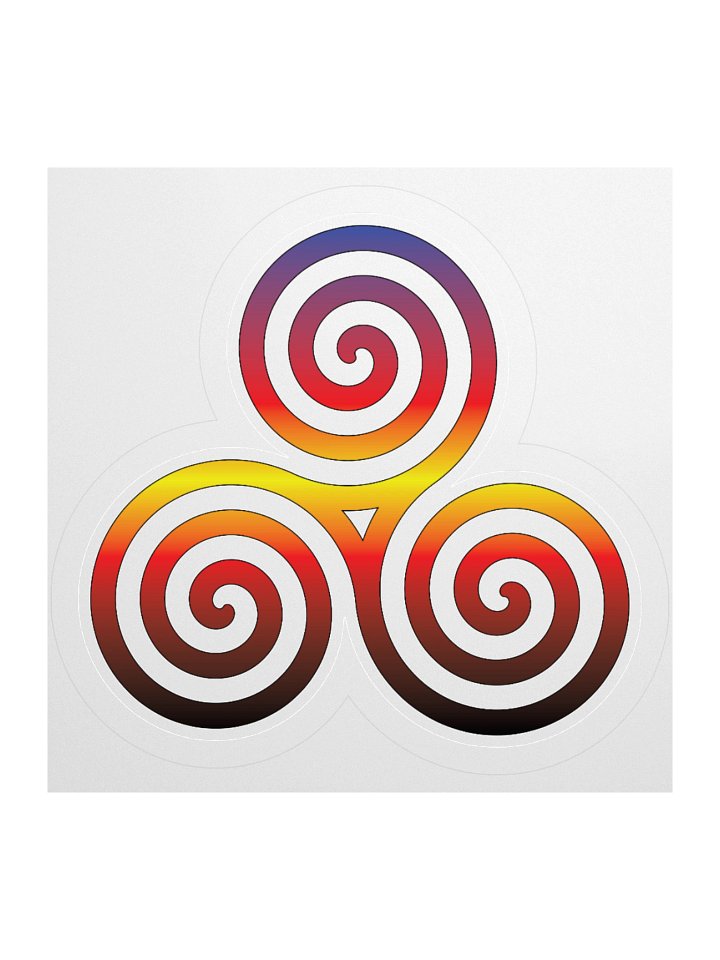 Polyamory Pride Gradient Celtic Triskelion Sticker product image (1)