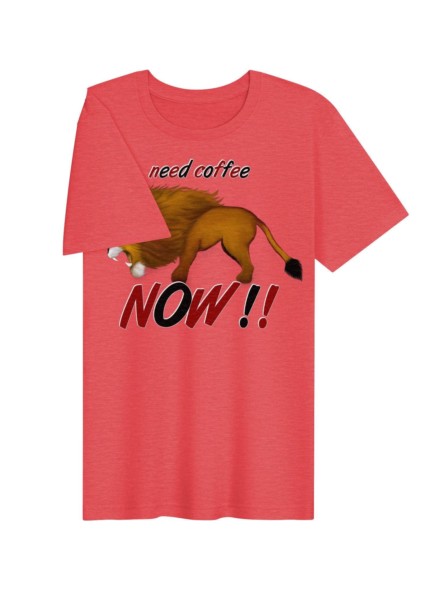 Lion "Need Coffee NOW" T-Shirt. Unisex Bella+Canvas Supersoft T-Shirt product image (2)