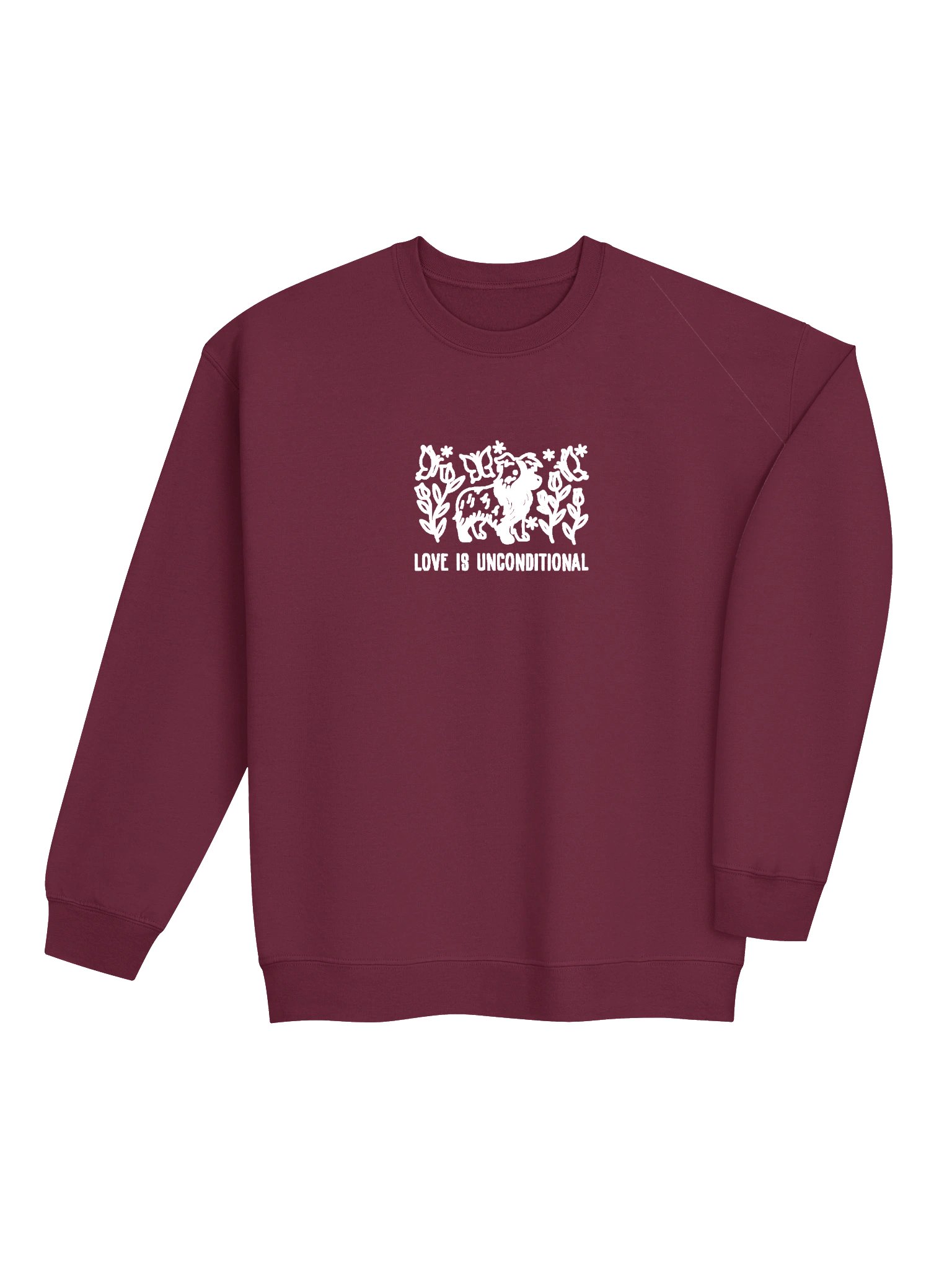 Love Is Unconditional Line Art Sweatshirt (Embroidered) of an Australian Shepherd product image (7)
