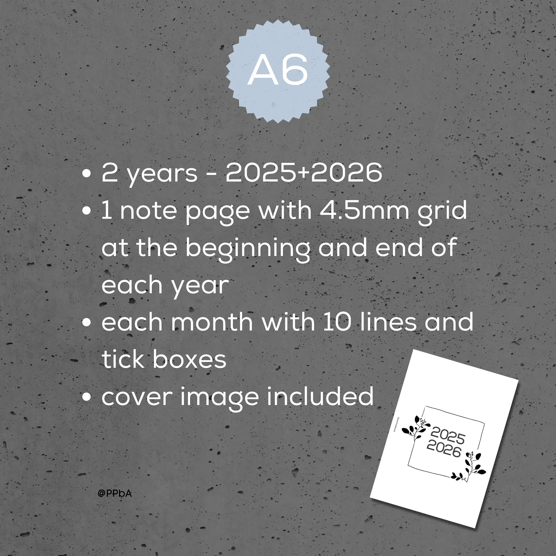 future log with note pages - A6 - 2025-26 product image (3)