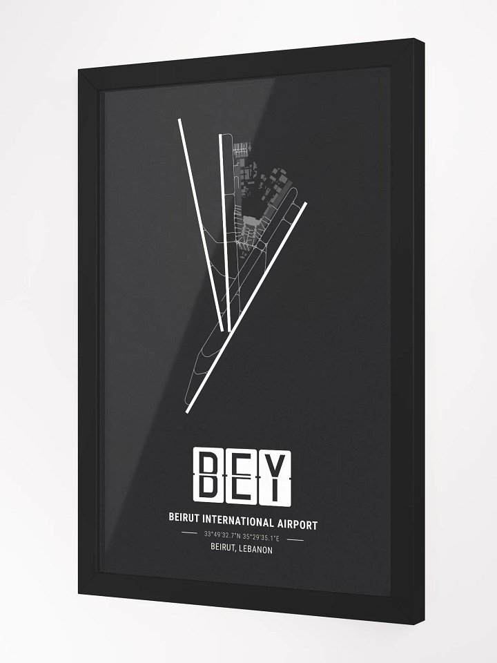 Framed Airport BEY Premium Map On Matt Paper product image (2)