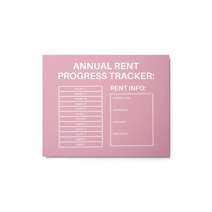 ANNUAL RENT TRACKER (white design 8) product image (1)