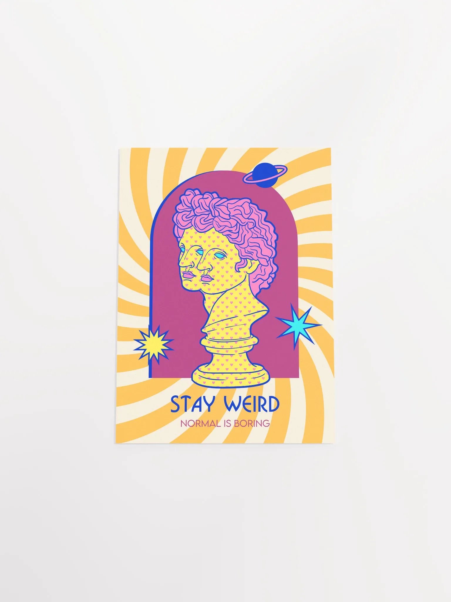 Retrowave poster/Vaporwave print: Stay Weird — anime poster, aesthetic poster, space art print, video game poster, neon light, 90s decor product image (10)