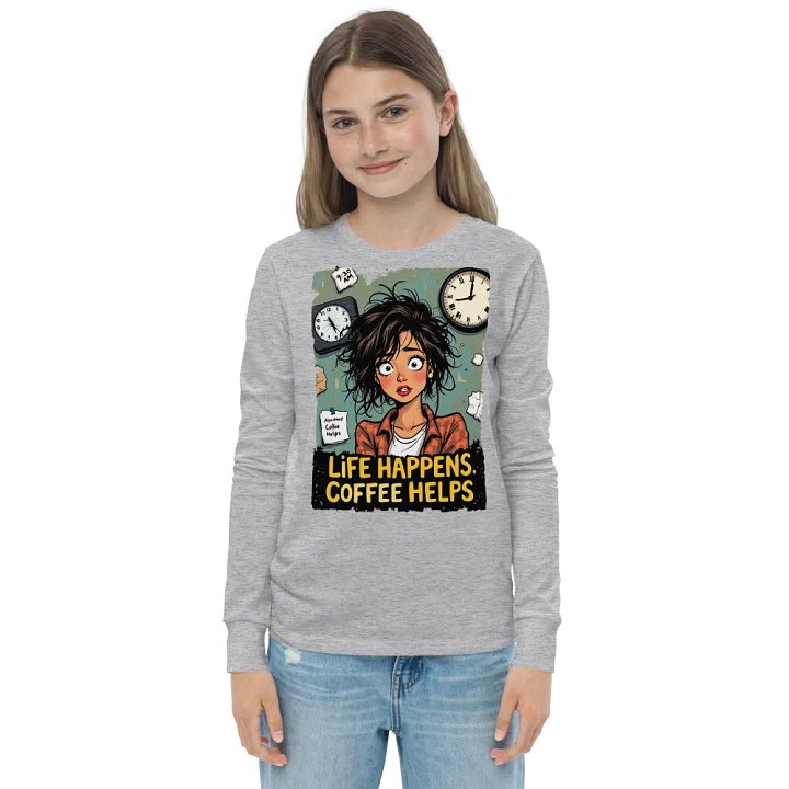 Life Happens, Coffee Helps - Youth Long Sleeve Tee product image (4)