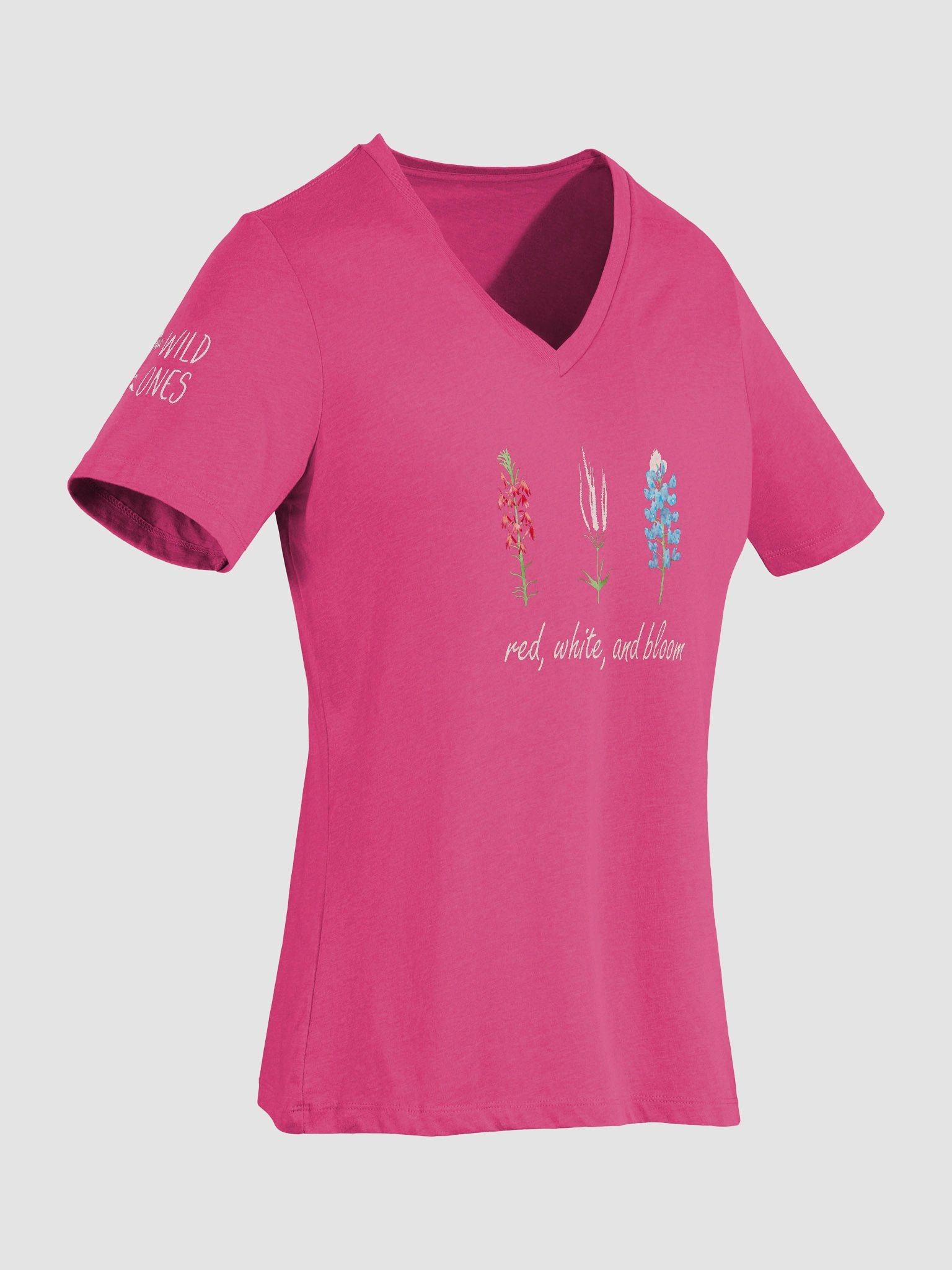 Red, White, and Bloom (Women's Relaxed V-Neck T-Shirt) product image (7)
