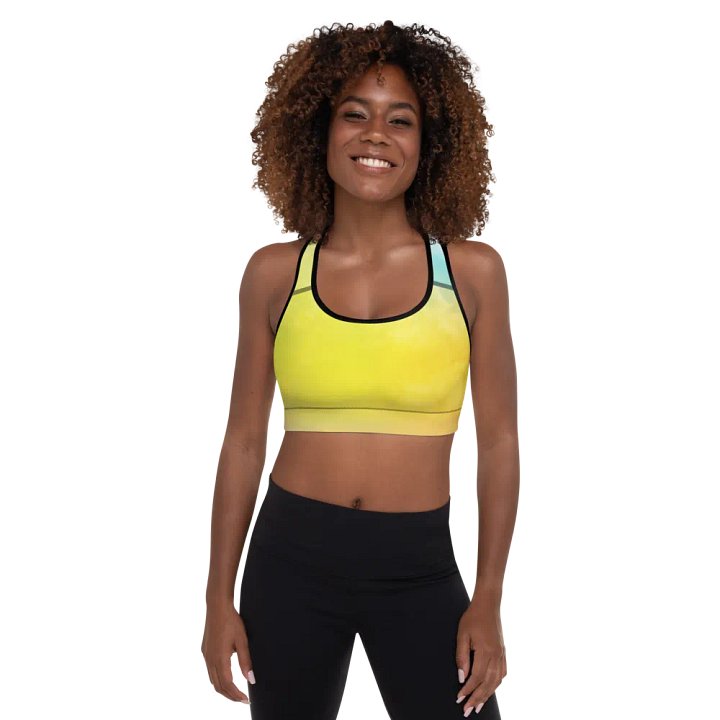 Blur cloud rainbow Design Padded Sports Bra - v9 product image (1)