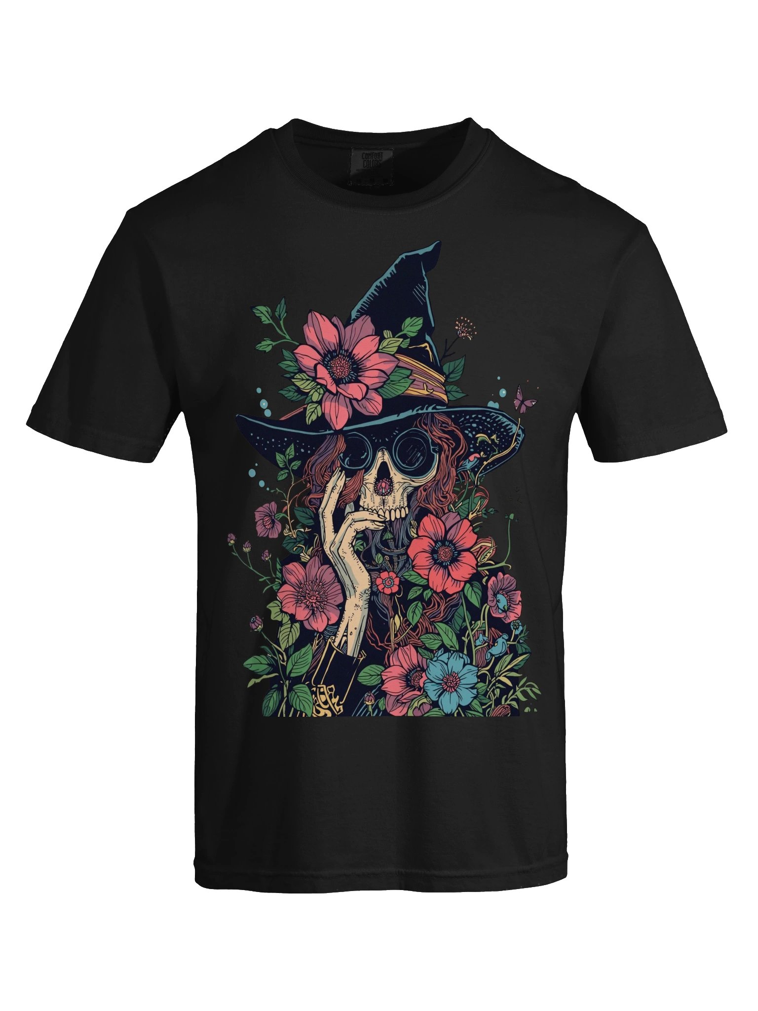 Ornate Floral Witch Skull Heavyweight Tee product image (2)